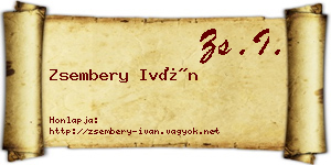 Zsembery Iván névjegykártya