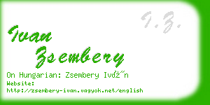 ivan zsembery business card